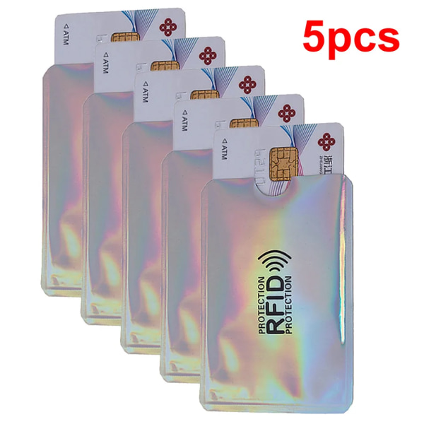 Män Anti Rfid Plånbok Blockering Läsare Lås Bankkortsinnehavare ID Bankkort Case Skydd Metall Kredit NFC Hållare Aluminium 6*9cm 5pcs12