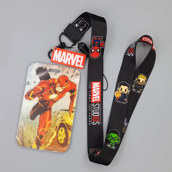 Ny Marvel PVC-korthållare Spiderman Captain America Iron Man Super Hero Anime Print Student Campus Card Cover Lanyard ID-kort Xhmw15