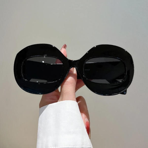 KAMMPT överdimensionerade ovala solglasögon för kvinnor Nytt i mode Hip-hop Flerfärgade solglasögon Glasögon Lyx varumärkesdesign UV400 nyanser w green-green yellow as picture shows