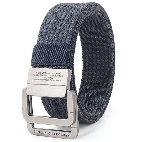 Snygga män Bälten Dubbla ringar Metall Skjutspänne Canvas Stickad Snabbtorkande Jeans Accessoarer Utomhus midjerem Unisex Cinto Color16 120cm
