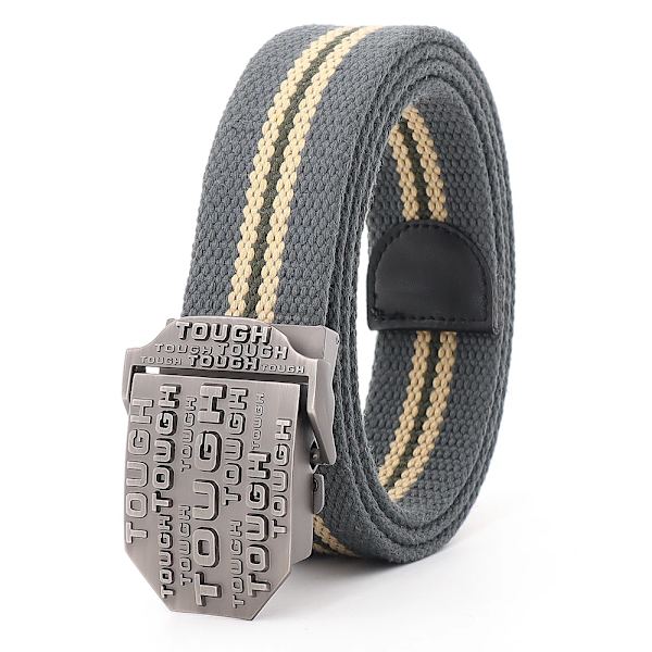 Herrbälten Canvas Herr Högkvalitativ tuff metallspänne Army Militärträning Taktiskt bälte Ny unisex Police Jeans Accessoarer Gray stripe 130cm