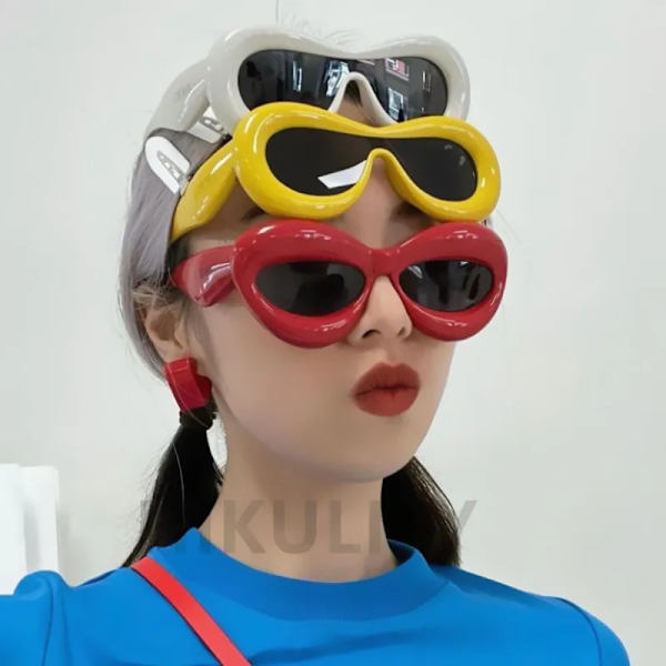 Nya röda läppar Y2K Solglasögon För Kvinnor Nytt modemärke Godisfärg Gul Rosa Solglasögon Män Sexiga Cool Hip Hop glasögon red(.274)
