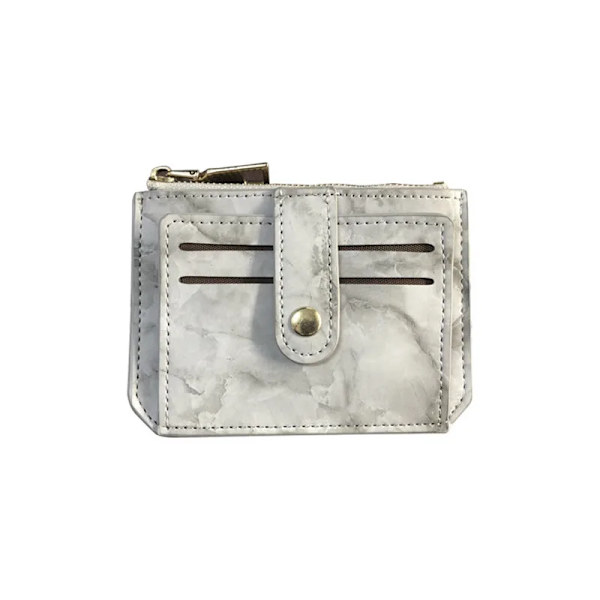 1 ST Mini PU Läder Kreditkortshållare Skydd Cover Hasp Kvinnor Män Liten Ultra-Tunn plånbok Organizer Case Paket Myntväska Gray