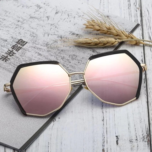Solglasögon Dam 2022 Lyx Polygon Mode Solglasögon Unisex Tunna Party Retro Solglasögon Utomhus Solskydd Tunna Cykelglasögon pink ordinary
