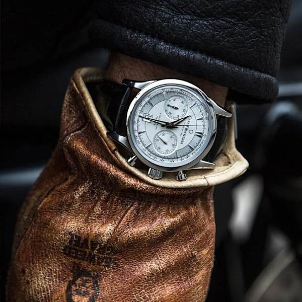 Ny Carl F. Bucherer watch Marley Dragon Flyback Chronograph Gråblå Urtavla Topp Läderrem Quartz Watch Reloj Hombre Type 2