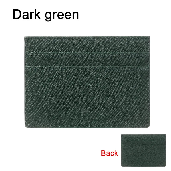 Mode för mäns PU-läder-ID Kreditkortshållare Plånbok Myntväska Business Slim Money Pocket- case Korthållare för flera kort C-dark green