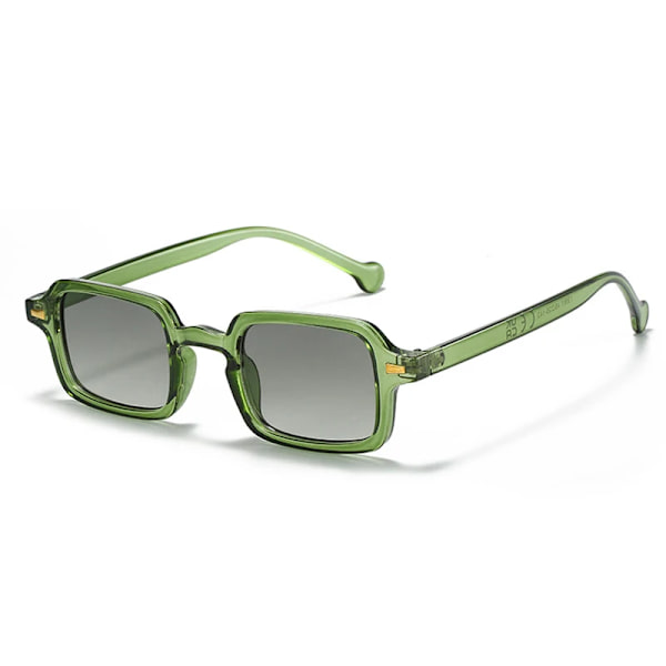 SO&EI Mode Fyrkantiga Solglasögon Dam Retro Nitar Dekoration Gradient Nyanser UV400 Män Leopardblå Solglasögon Olive green As the picture