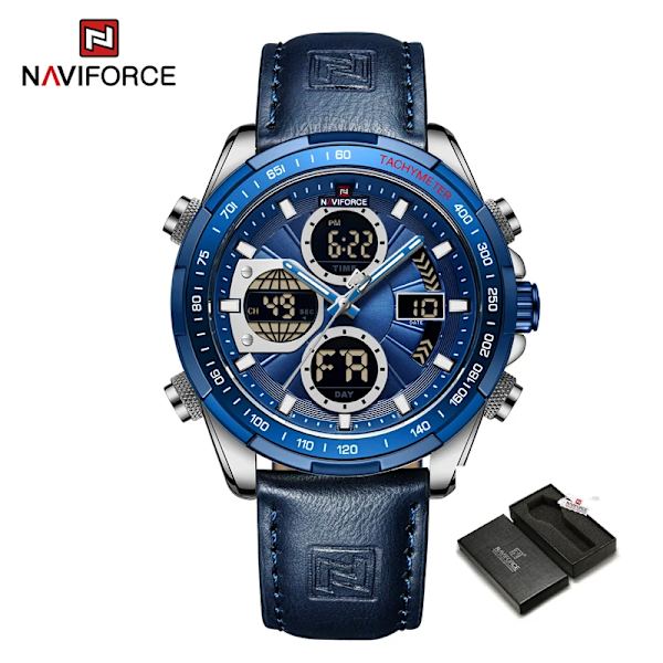 Nya NAVIFORCE klockor för män Läder Herr Militär Sport Vattentät watch Quartz Armbandsur Kronograf Manklocka With Box1