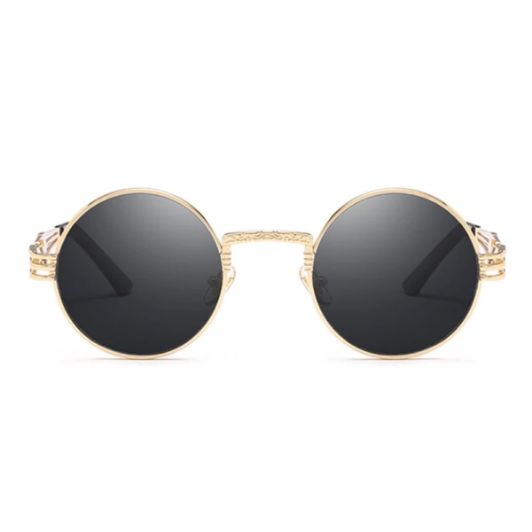 Steampunk Solglasögon Kvinna Runda Glasögon Man Lins Unisex Vintage Retrostil Punk Solglasögon Kvinna Oculos De Sol SilverGray