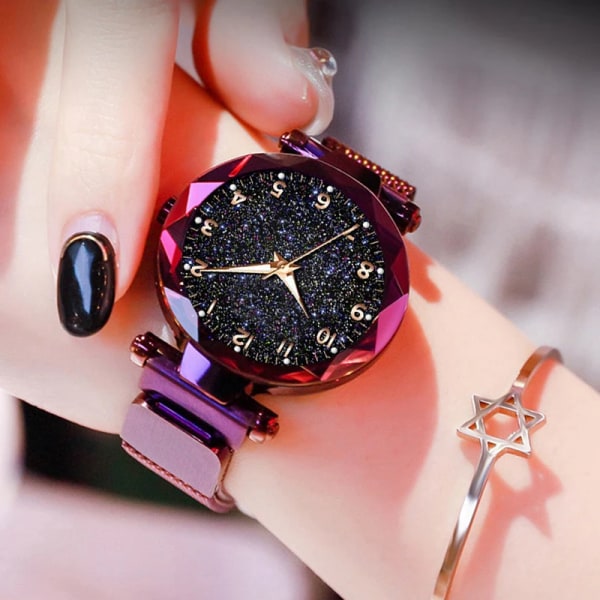 Lyxiga damklockor Magnetisk stjärnhimmel Kvinnlig klocka Quartz Armbandsur Mode Watch reloj mujer relogio feminino rose gold