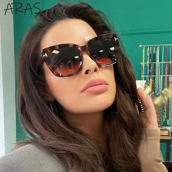 Mode Cat Eye Solglasögon Dam Lyxmärke Trendiga Oversized Cateye Solglasögon Dam Gradient Solglasögon Big Frame Glasögon C8 Gradient Gray With the box