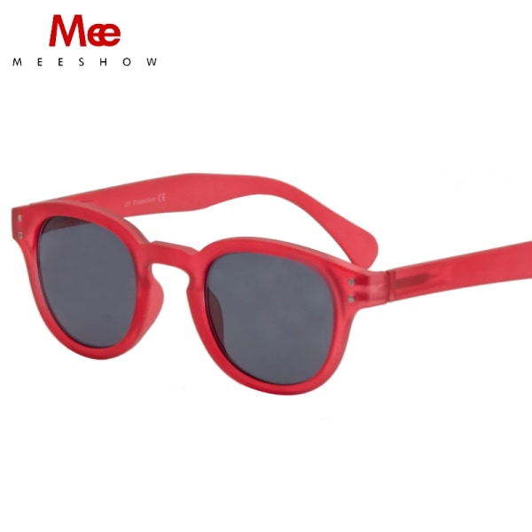 Meeshow Design 2023 Män Kvinnor Retro Mode Solglasögon kristall Design Rund Båge 100 % UV-skydd Nylon Lins Solglasögon Red Sunglasses