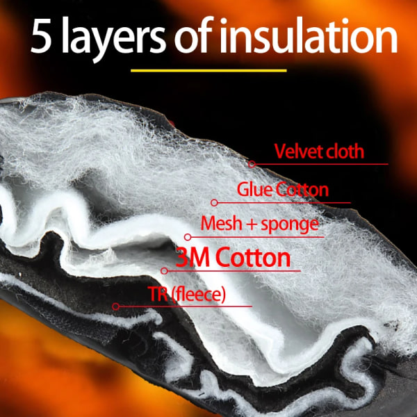 Vinter thermal cykelhandskar Non-silp cykel 3M thermal handskar för män Kvinnor MTB Ski Motorcykel Vattentäta varma utomhushandskar GLO05 BLACK XXL