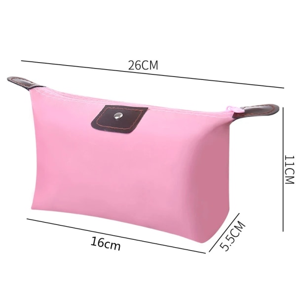 Bärbar kosmetisk väska Damresetoalettartiklar Skönhetsväska Vattentät Mini Söt Clutch Handväska Case Organizer Rose