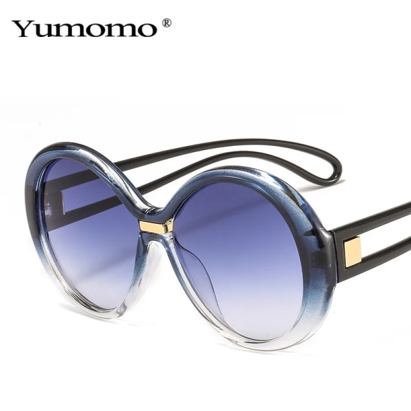Mode överdimensionerade runda solglasögon dam vintage färgglada ovala glasögon populära solglasögon för män UV400 Type 17 Other