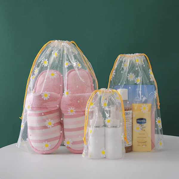 1 ST Transparent Vattentät Resekosmetikväska Case för kvinnor Badkar Smink Organizer Toalettartiklar Tvätt Skönhetssats Förvaringspåse 1pcTransparent Daisy 20x30cm