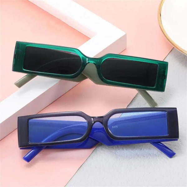 Fyrkantiga solglasögon Mode Sommar Vintage Retro Punk Rektangel Solglasögon Glasögon Nyanser Jelly Färger Oculos De Sol A4
