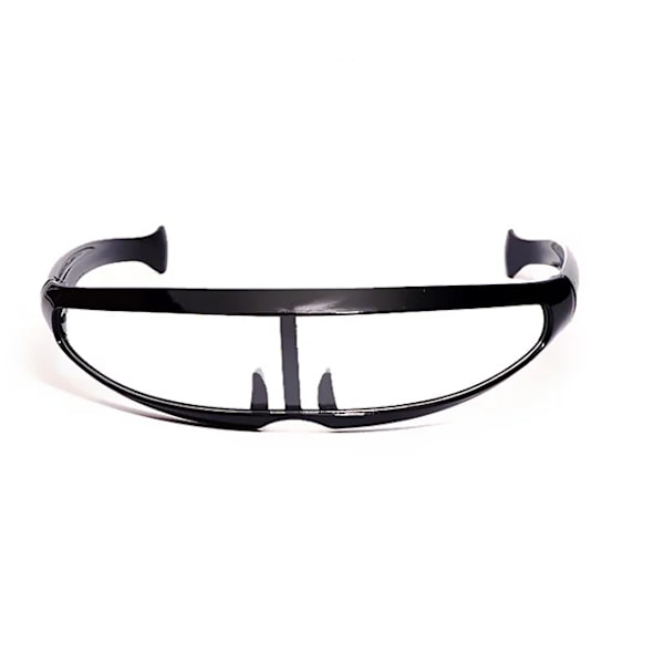 Futuristic Narrow Cyclops Visir Solglasögon Laser Glasögon UV400 Personlighet Spegellins Kostym Glasögon Glasögon Herrglasögon Black-Trans-A