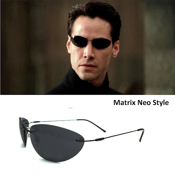 2021 100 % Titanium Matrix Neo Style Polarized Solglasögon Ultralätta Båglösa Män Körning Brand Design Solglasögon Oculos De Sol A4 Polarized