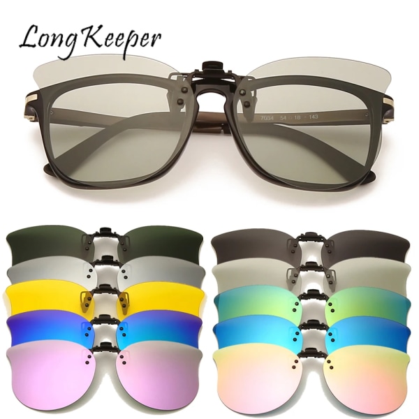 LongKeeper Polarized Solglasögon Herr Clip On Solglasögon Glasögon Tillbehör Fotokromatiska körglasögon Dam Cat Eye Glasögon UV blue