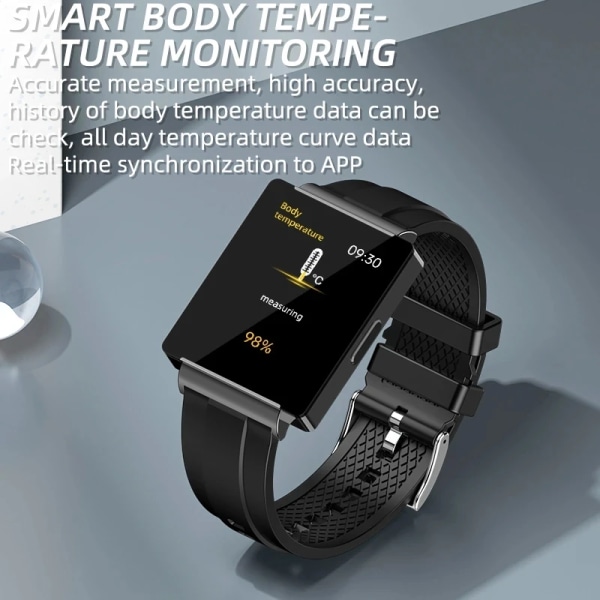 GEJIAN NFC Smart Watch Dörr åtkomstkontroll Låsa upp Smartwatch Män Kvinnor Fitness Bluetooth samtal Hjärtfrekvensdetektering steel black