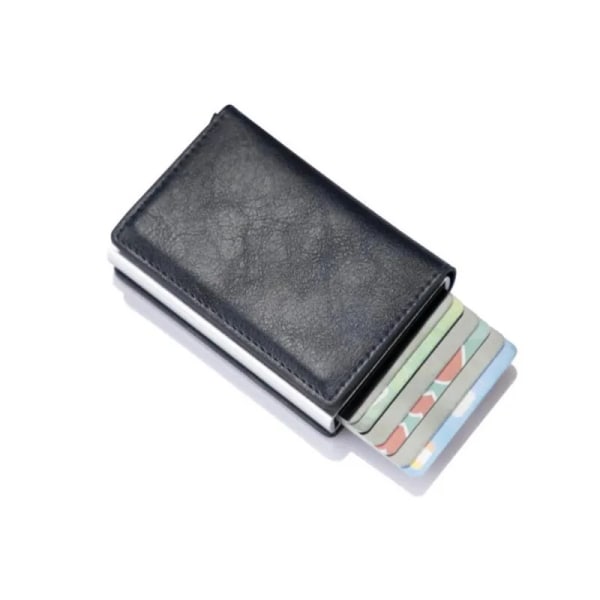 2022 Kreditkortshållare Plånbok Herr Kvinnor RFID Aluminium Bankkorthållare Case Vintage Läderplånbok med Pengaklämmor black 1