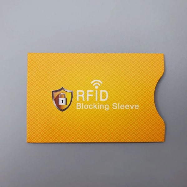 Blockeringsläsare Förvaringsväska Korthållare Cover Case ID-kort Kreditkort Säker väska Koppar Anti-rfid NFC-skydd Yellow
