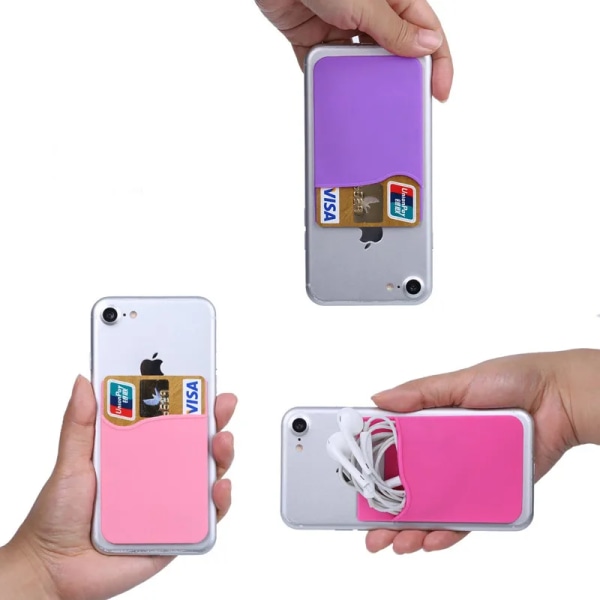 Dubbelficka Elastisk Stretch Silikon Mobiltelefon ID Kreditkortshållare Klistermärke Universal case Korthållare Type 11