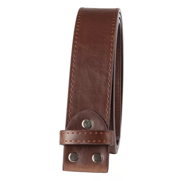 Herr PU-läder Bälte utan spänne DIY Bältestillbehör 3,8cm Chocolate 130cm