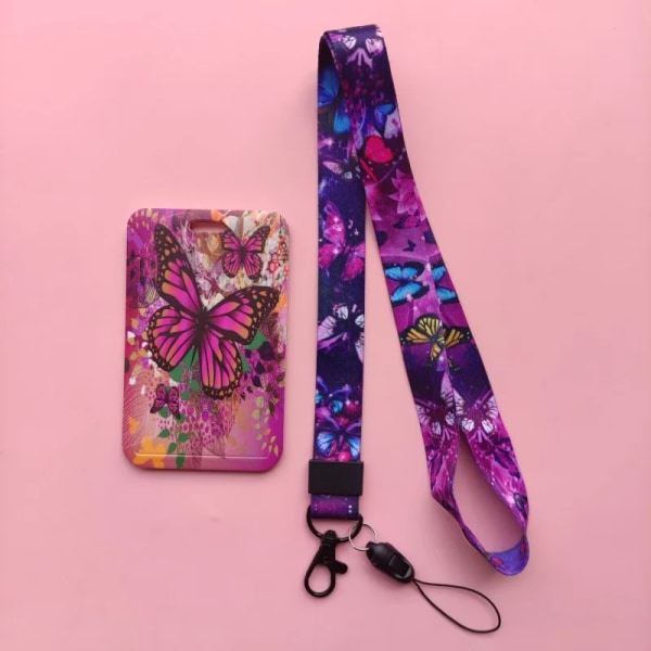 Mode Fjäril Doktor Sjuksköterska Namnkort Student Campus Kort Hängande nackväska Korthållare Lanyard ID- case lanyard card case(.1501)