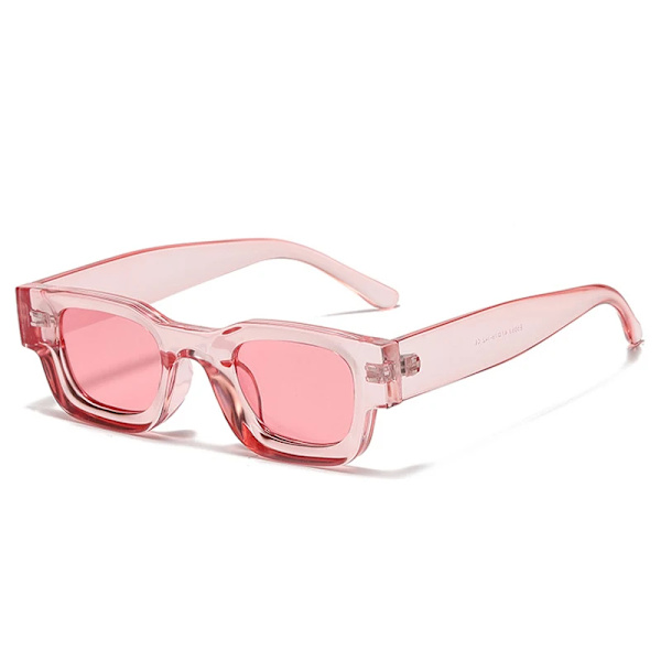 SO&EI Ins Populärt mode Små fyrkantiga polariserade solglasögon Dam Retro Punk Shades UV400 Män Trendiga solglasögon Pink pink As the picture