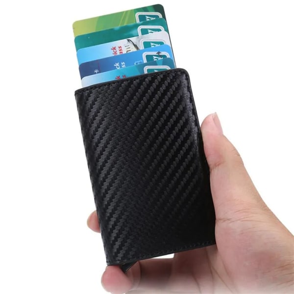 2022 Kreditkortshållare Plånbok Herr Kvinnor RFID Aluminium Bankkorthållare Case Vintage Läderplånbok med Pengaklämmor Blue