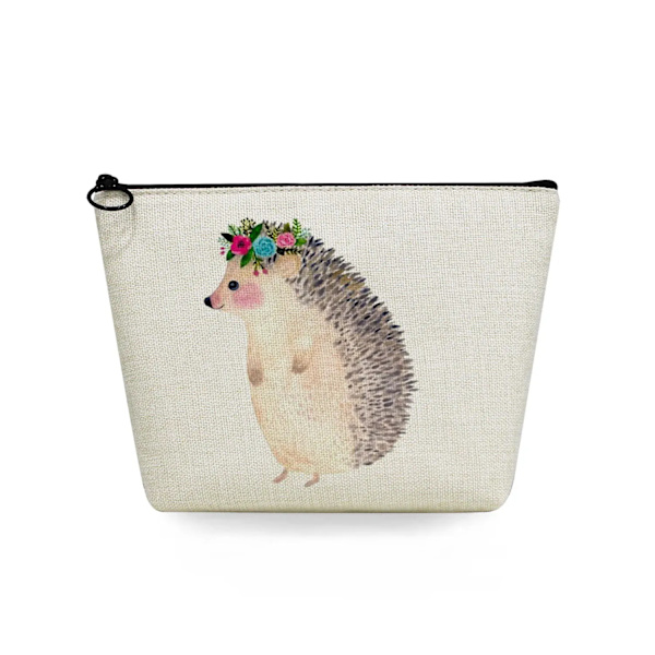 2022 tecknad igelkottsblomma printed kosmetisk väska för kvinnor Harajuku Casual Makeup-väskor Bärbar rese-toalettväska Case sn5706 Hedgehog Bag