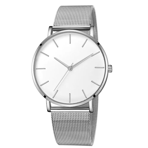 2020 Ultratunn Rose Gold Watch Minimalist Mesh Damklocka watch femme Klockor Zegarek Damski Watch Relojes Para Mujer Reloj Silver-White