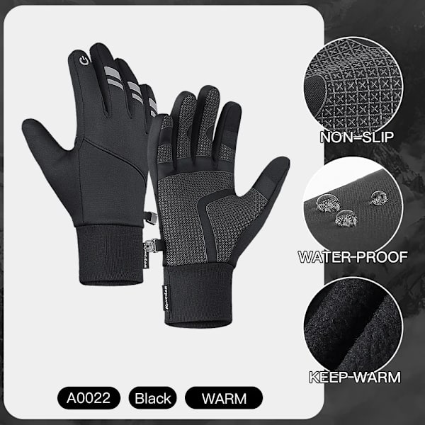 Kyncilor Cykelhandskar Guantes Ciclismo Herr Dam Handske Vattentät Anti Halk Pekskärm Vandring Vinterhandskar BK-22 M