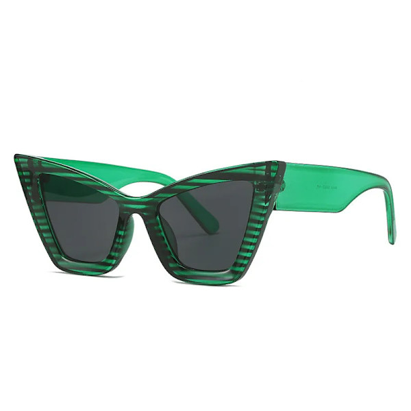 Nytt modemärke Designer Överdimensionerade solglasögon för kvinnor Män Cat Eye Moderna retro solglasögon Ins Trendiga nyanser UV400 glasögon Green Gray As the picture