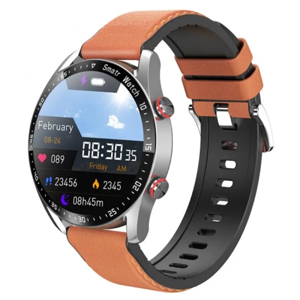 Smart Watch Bluetooth Call Ecg Ppg Full Touch Screen Väder Samtalsinformation Påminnelse Multi Voice Sports Mode Smart Armband belt orange