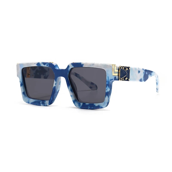 SHAUNA Retro fyrkantiga solglasögon Kvinnor Märke Designer Sommarstilar Godisfärger Mode Silver Spegelskärmar Män UV400 Blue White Grey as the picture