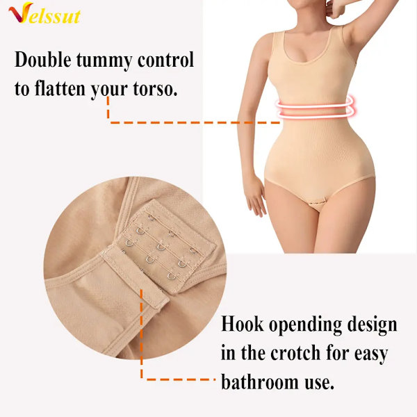 Velssut Body Shapewear för kvinnor Magkontroll String Platt Mage Underkläder Bantning Body Shaper Väst Dam Midja Shapewear SF2392-A(.181) M L(.181)