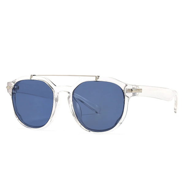 Peekaboo runda solglasögon uv400 kvinnligt mönster blå retro solglasögon för kvinnor unisex 2022 manliga accessoarer heta clear with blue as show in photo