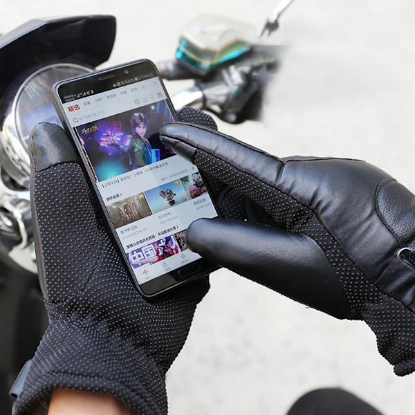 12V Motorcykel Vinter Uppvärmda Handskar Pu Läder Elektrisk Uppvärmd Pekskärm Batteriladdning Vattentät För Snöskoter Motorcykel No heating