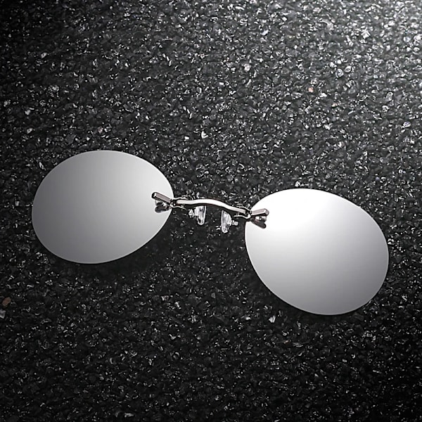 2021 Cat Eye Nose Clip Solglasögonen Män Klassisk Matrix Style Solglasögon Ultralätt båglös UV400 Brand Design Solglasögon C1-Black Black