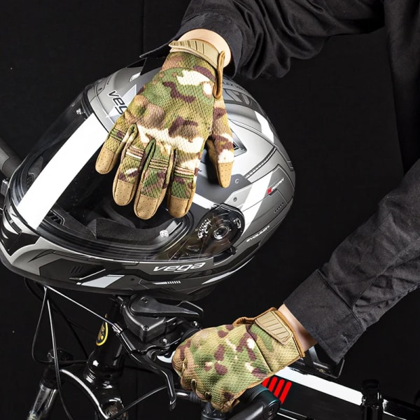 Pekskärm Taktiska handskar Militär Armé Combat Full Finger Multicam Camouflage Utomhus Cykling Shooting Paintball Män Handskar brown M