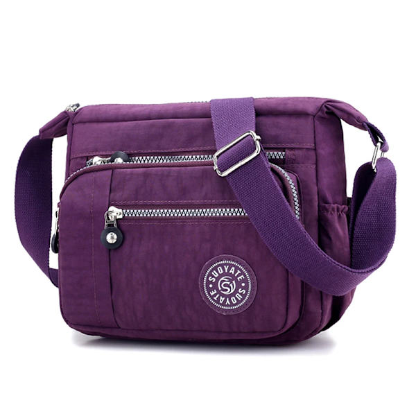 Fashion Messenger Bag Damaxelväska Nylon Handväska Stor kapacitet Liten Mode Damtelefonväska Crossbody-väska Purple 3