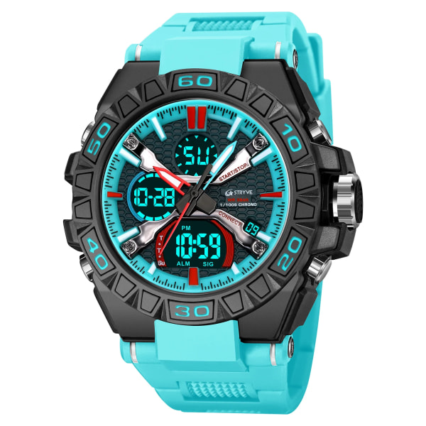 Ny STRYVE- watch för män högkvalitativ digital-analog Dual Movement 5ATM vattentäta klockor Mode sport watch 8025 8026 lake blue