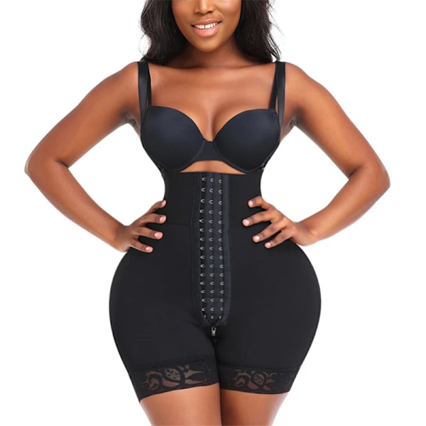 Fajas Colombianas Waist Trainer Mage Bantning Platt mage Postpartum gördel Shapewear Push Up Butt Lifter Korsett black 4XL
