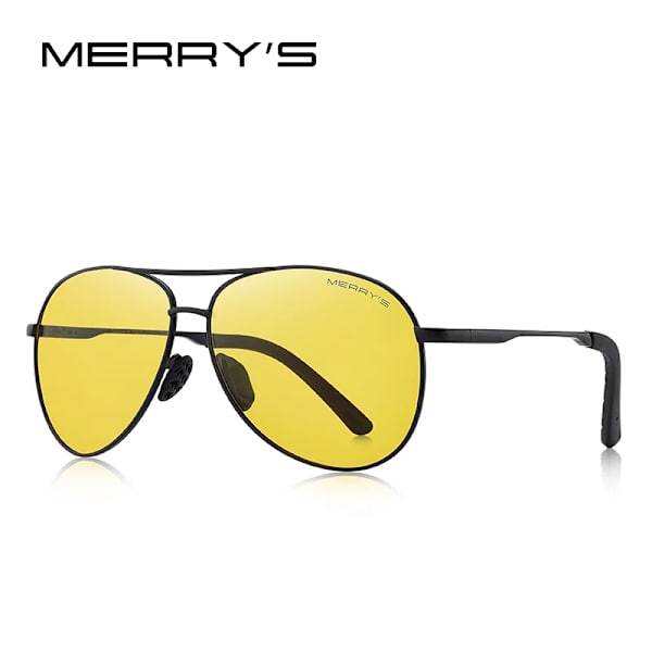 MERRYS DESIGN Herr Klassiska Pilot Polariserade Solglasögon Herr Driving Shield Night Vision Solglasögon UV400 Skydd S8601 C10 B-Night Vision