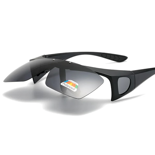 UVLAIK 2021 Flip Up Polarized Solglasögon Kvinnor Män Night Vision Glasögon Glasögon Utomhuskörning Fotokromisk passform över solglasögon Red Polarized