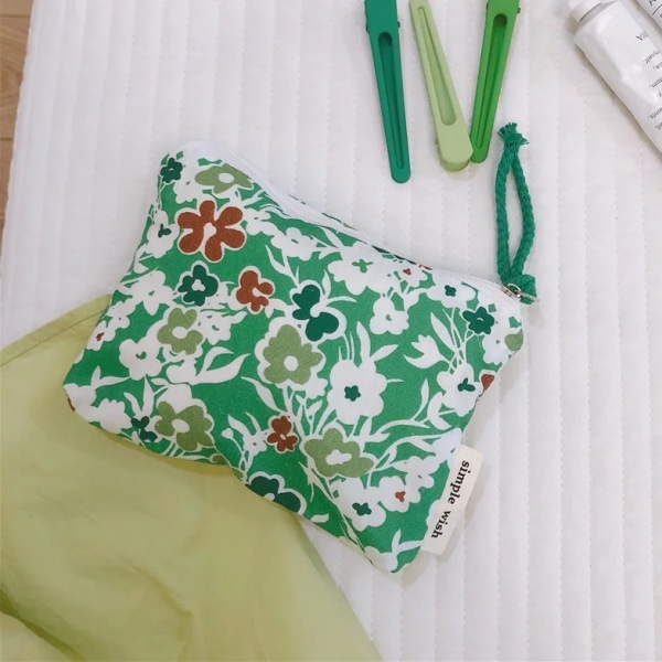 Liten tyg Kosmetisk sminkväska Mini bomullsblommiga organizer för kvinnor Liten handväska Myntpåse för barn case TypeP