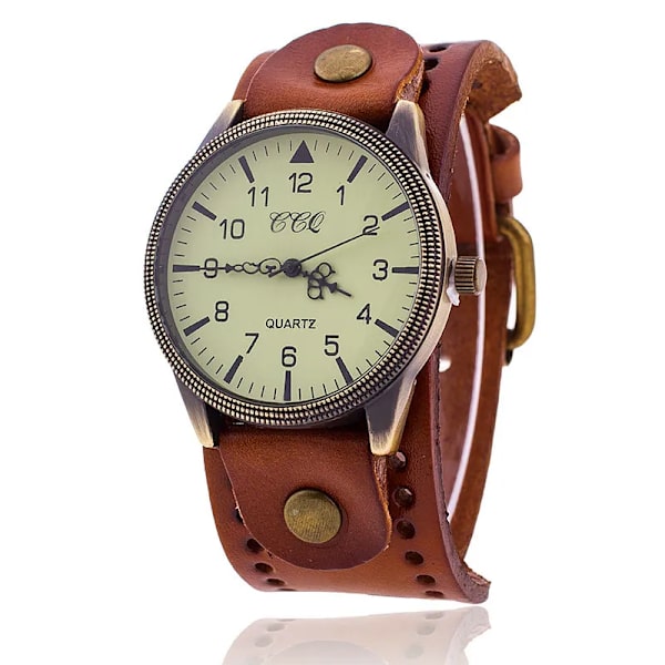 CCQ Vintage Cow Watch Armband Watch High Quality Antik Dam Armbandsur Lyx Quartz Watch Relogio Feminino Red